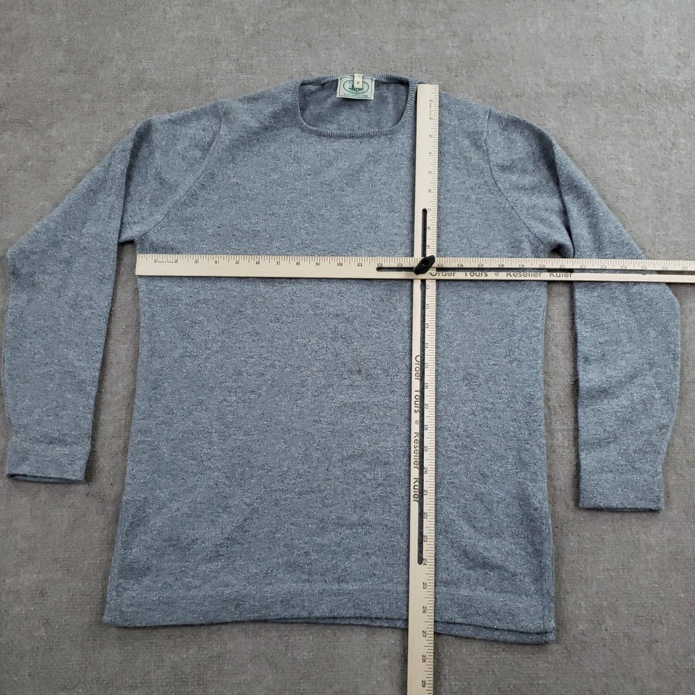 McCulley's Sweater Womens Medium Gray Glittery Knit‎ Crewneck Pullover Cashmere - Picture 2 of 14